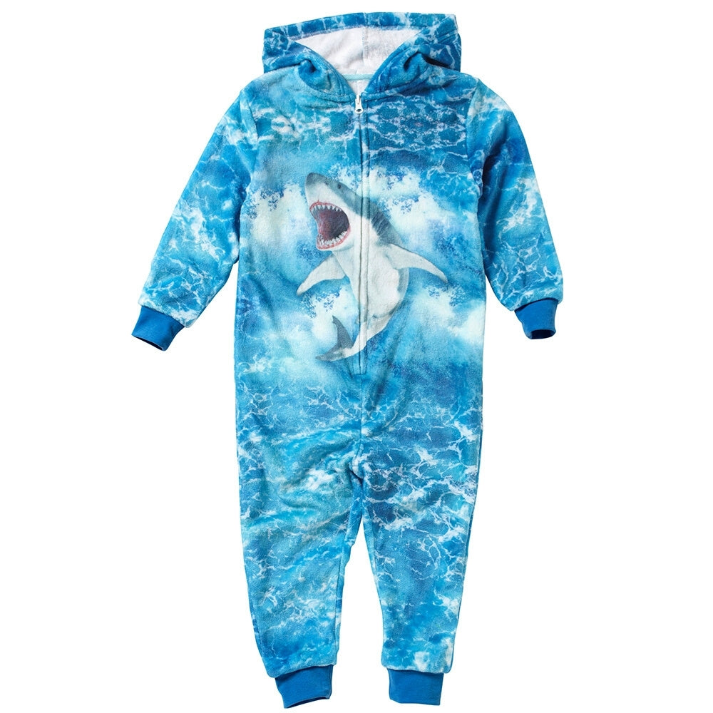 Boys Digital Print Shark Onesie | Shark Print Onesie (5784911970465)