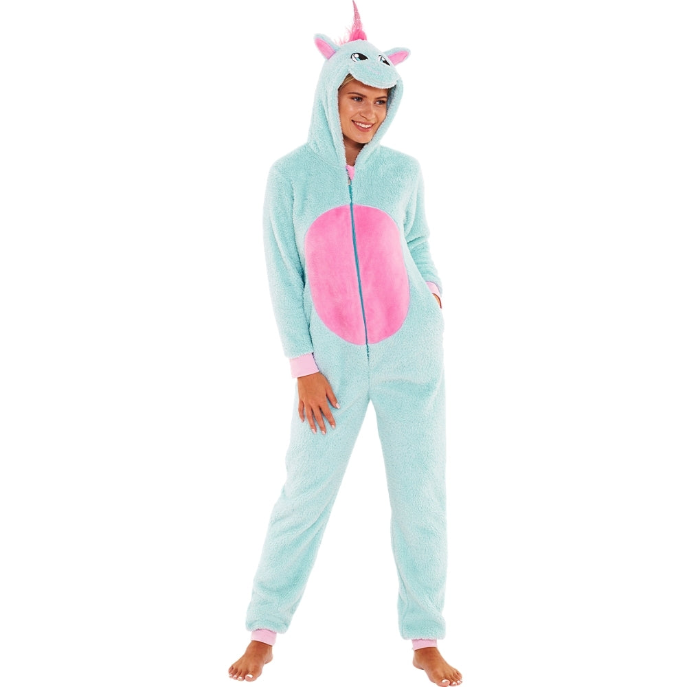 Women's Unicorn Glitter Supersoft Fleece Onesie (4490632855604)