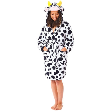 Women's Cow Dressing Gown (7913339027682)