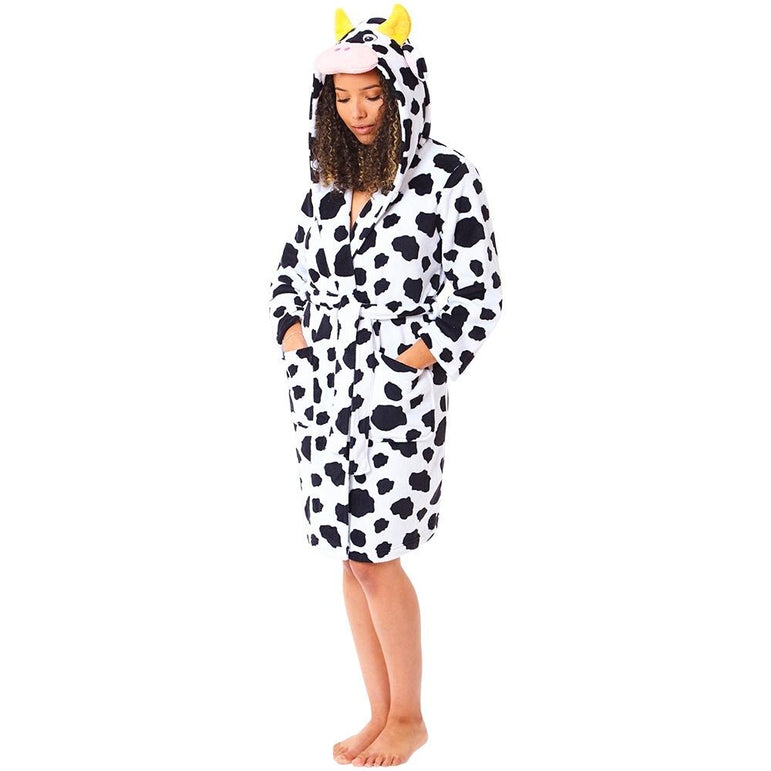 Women's Cow Dressing Gown (7913339027682)