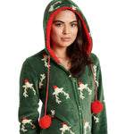Womens Christmas Reindeer Print Onesie (7004622684321)