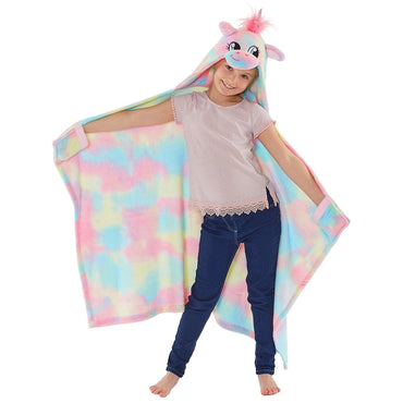 Rainbow Unicorn Hooded Cuddle Blanket (7006767874209)