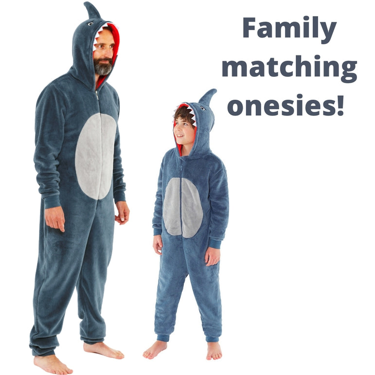 Men's Shark Fleece Onesie | Adult Shark Onesie (5553885872289)