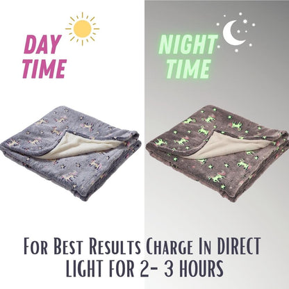 Girls Glow In The Dark Unicorn Blanket (7109355995297)