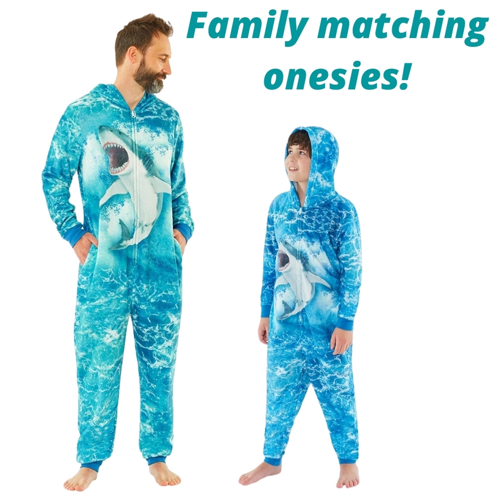 Boys Digital Print Shark Onesie | Shark Print Onesie (5784911970465)