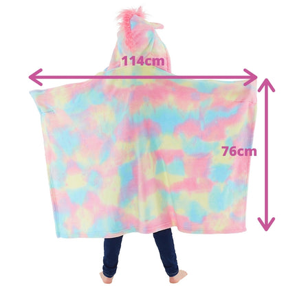 Rainbow Unicorn Hooded Cuddle Blanket (7006767874209)