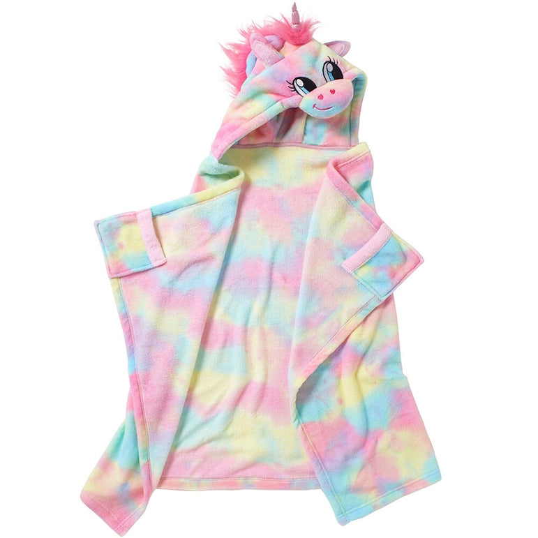 Rainbow Unicorn Hooded Cuddle Blanket (7006767874209)