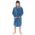 Kids Plain Hooded Fleece Dressing Gown (7994886848738)