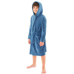 Kids Plain Hooded Fleece Dressing Gown (7994886848738)