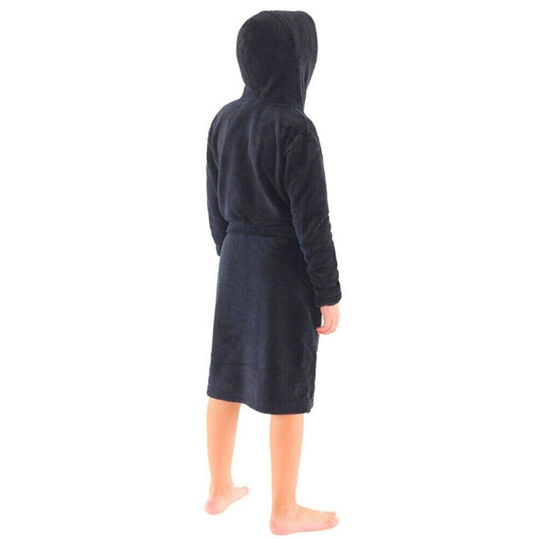 Kids Plain Hooded Fleece Dressing Gown (7994886783202)